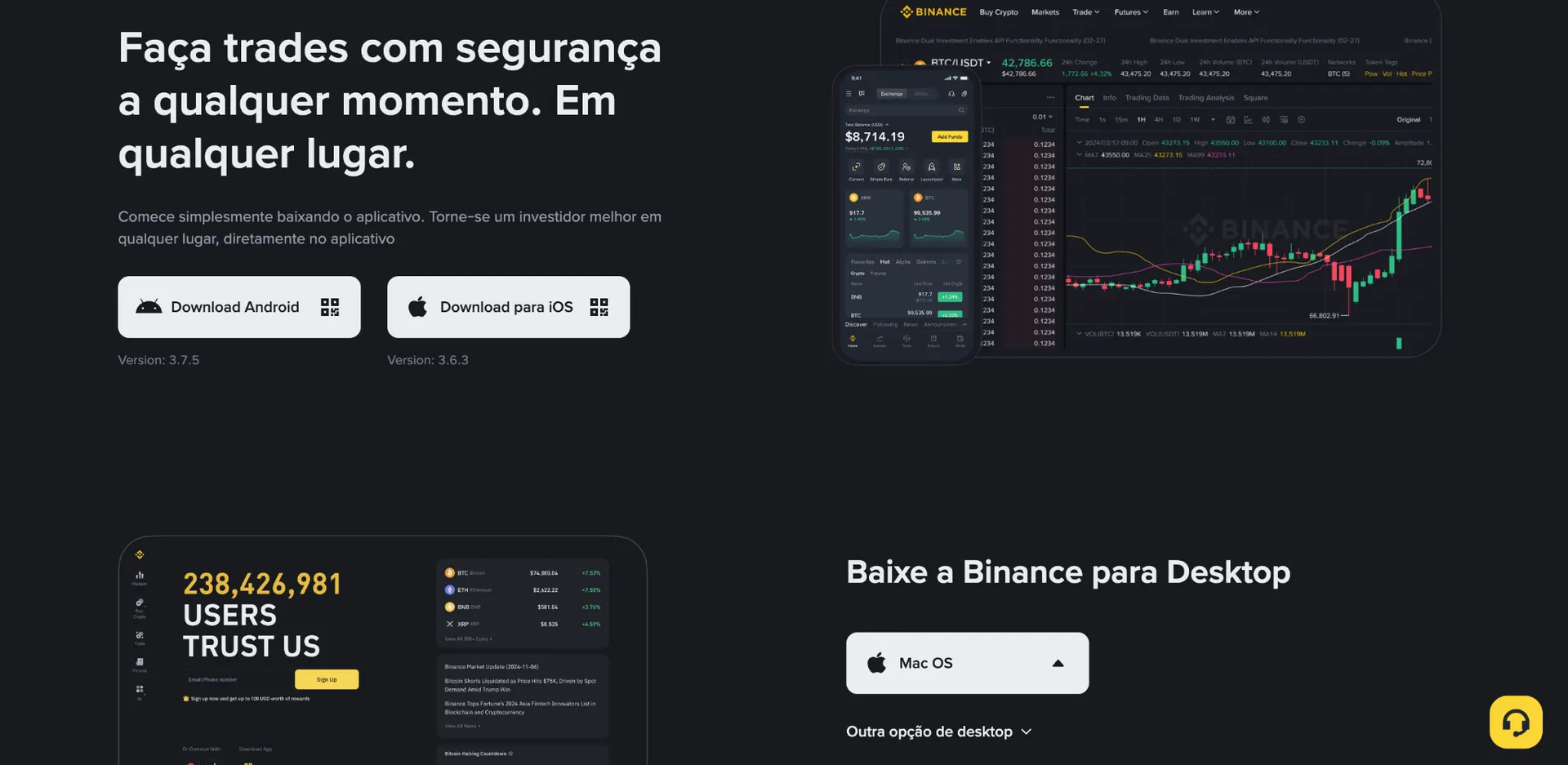 Binance trading platform interface