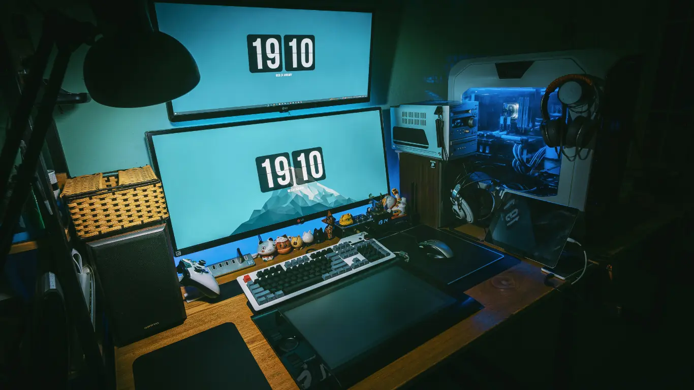 Home gaming setup desk