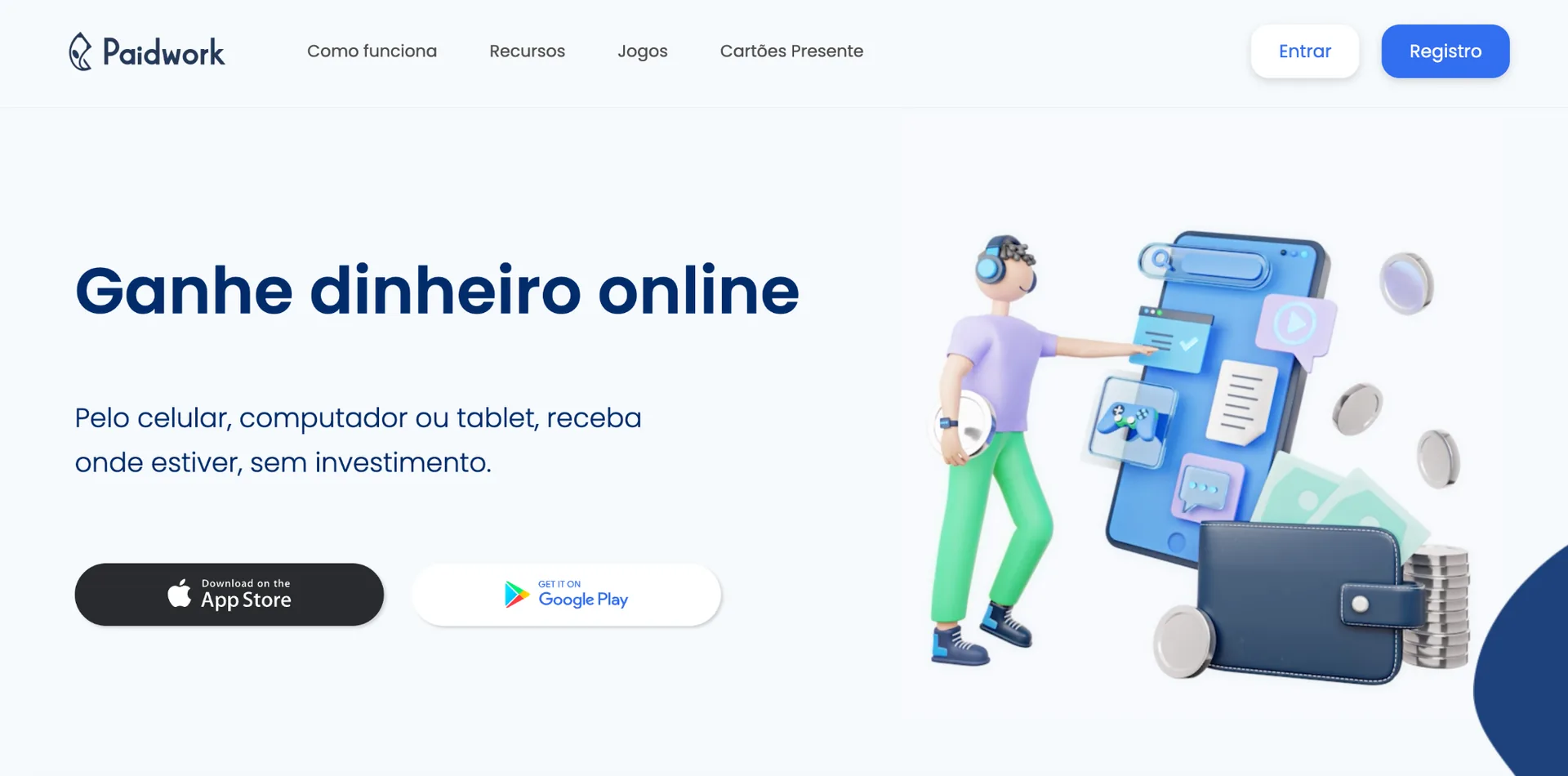 Earn money online using the Paidwork app