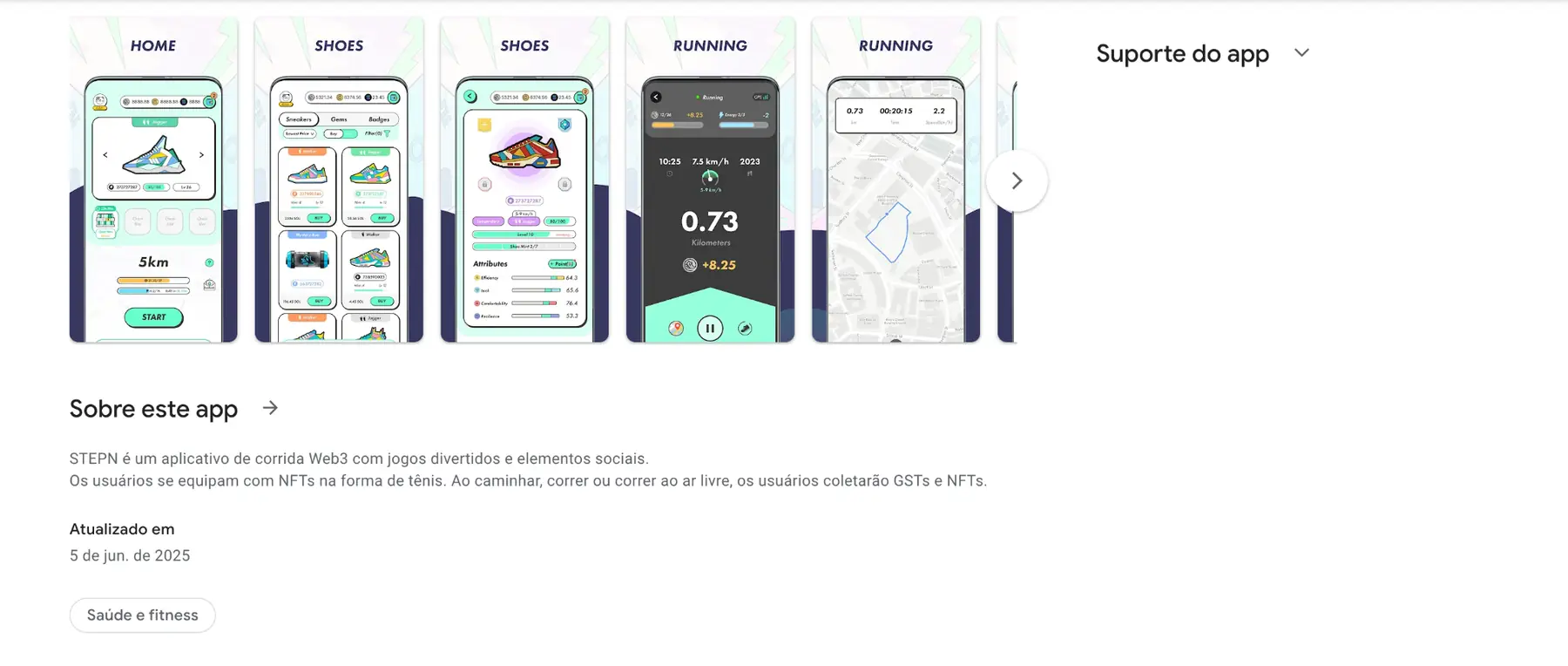 STEPN app tracking running activity for rewards